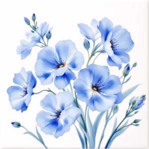 Blue Pea Flowers Ceramic Wall Tile
