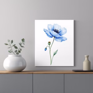 Bright Blue Poppy Ceramic Wall Tile