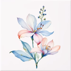 Gentian Flower Ceramic Wall Tile