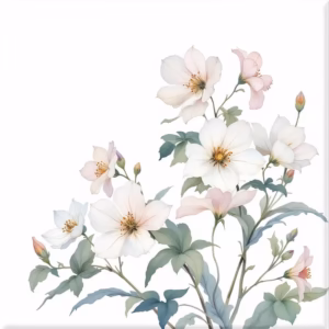 Monkshood Flowers Ceramic Wall Tile
