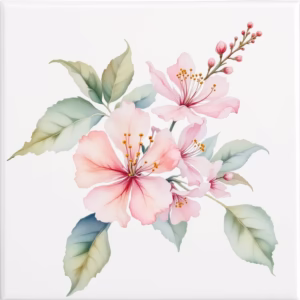Pink Ceanothus Flower Ceramic Wall Tile