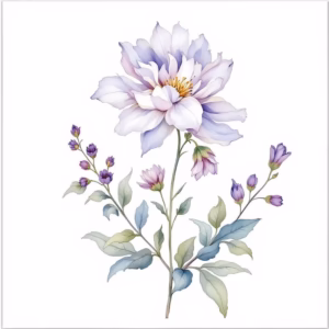 Vintage-Style Violet Flower Ceramic Wall Tile