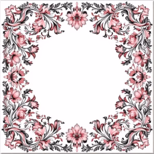 Pink Vintage-Style Floral Ceramic Border Wall Tile