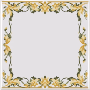 Yellow Camelia Ceramic Border Wall Tile