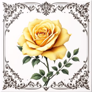 Yellow Rose Retro Ceramic Border Wall Tile