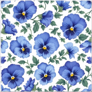 Blue Pansies Floral Pattern Ceramic Wall Tile
