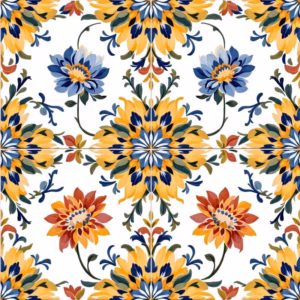 Colourful Floral Pattern Ceramic Wall Tile