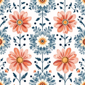 Ditsy Daisies Floral Pattern Ceramic Wall Tile