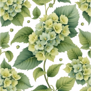 Green Hydrangea Floral Pattern Ceramic Wall Tile