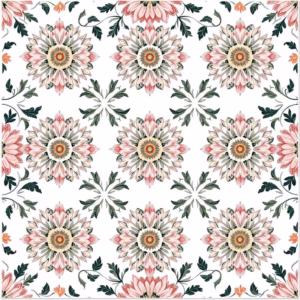 Pink Daisy Pattern Ceramic Wall Tile