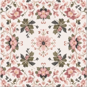 Pink Forget-Me-Nots Floral Pattern Ceramic Wall Tile