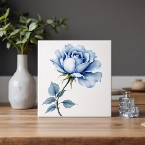 Blue Rose Ceramic Wall Tile