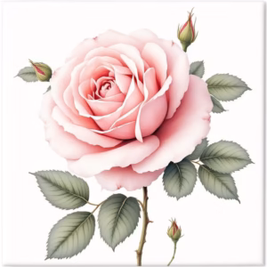Classic Pink Rose Ceramic Wall Tile