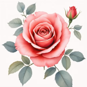 Retro Red Rose Ceramic Wall Tile