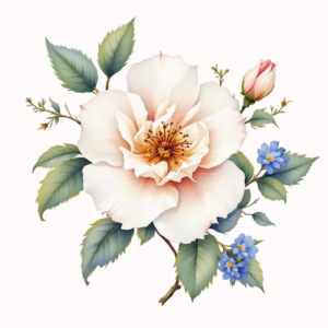 Wild Dog Rose Floral Ceramic Wall Tile