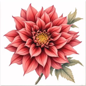 Maroon Dahlia Flower Ceramic Wall Tile