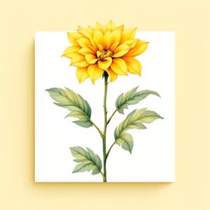 Yellow Dahlia Flower Ceramic Wall Tile