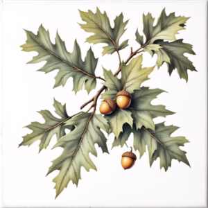 Oak leaves and acorns illustration