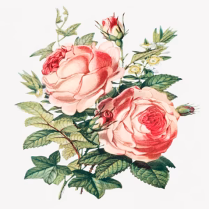 Rose, Myrtle and Ivy hand-crafted ceramic wall tile